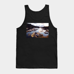 Scandinavian boats landscape Tank Top